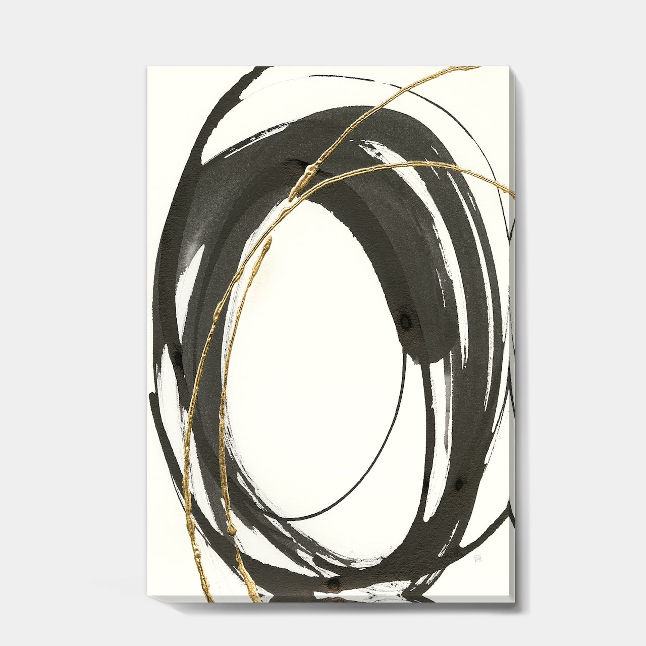 Designart - Gold Glamour Circle I - Posh & Luxe Canvas Art